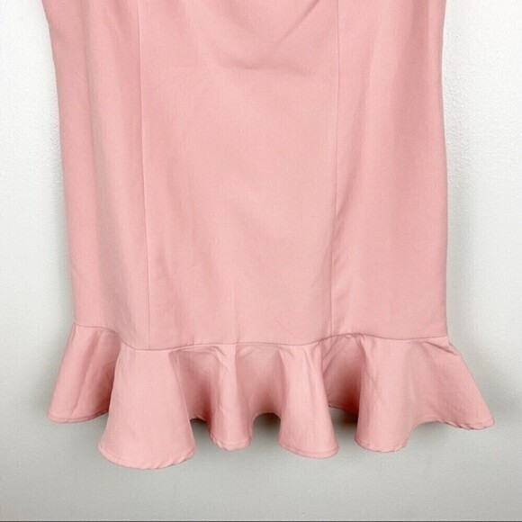 Bardot Gigi Ruffle Hem Fit & Flare Mini Dress Blush Pink Size 12/XL - Picture 4 of 10